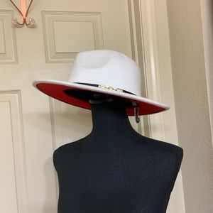 NWT two tone wide brim fedora hat